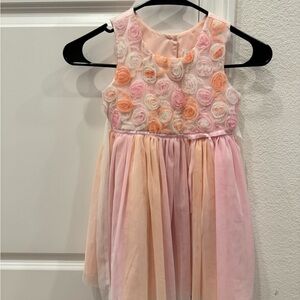 Jona Michelle Pink and Orange Rosette Dress